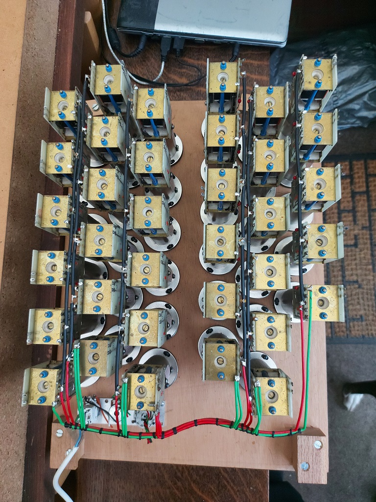 Back of right stop jamb, prepped for re-wiring.